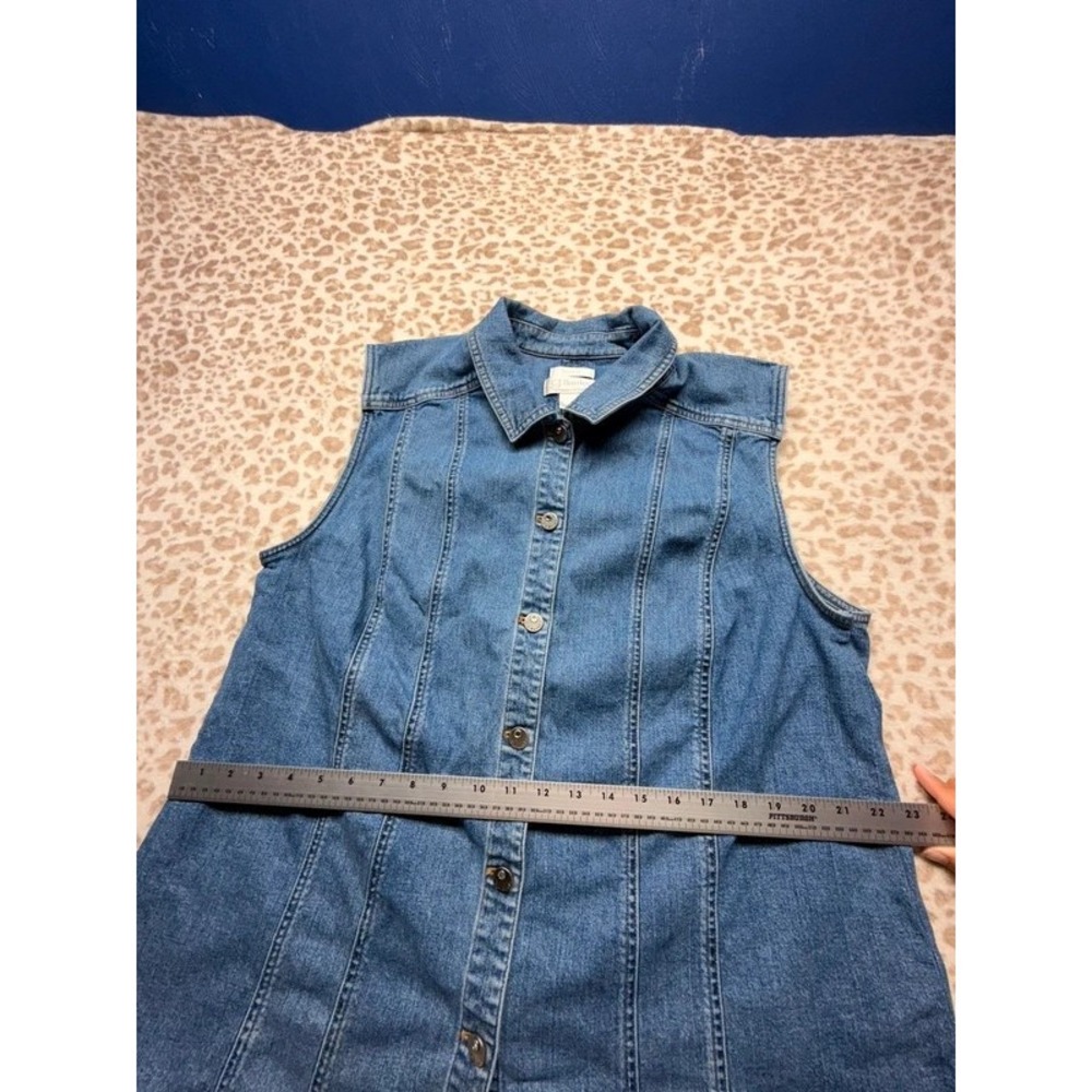 CJ Banks Women's Blue Denim Vest – Size 3X - Picture 6 of 8